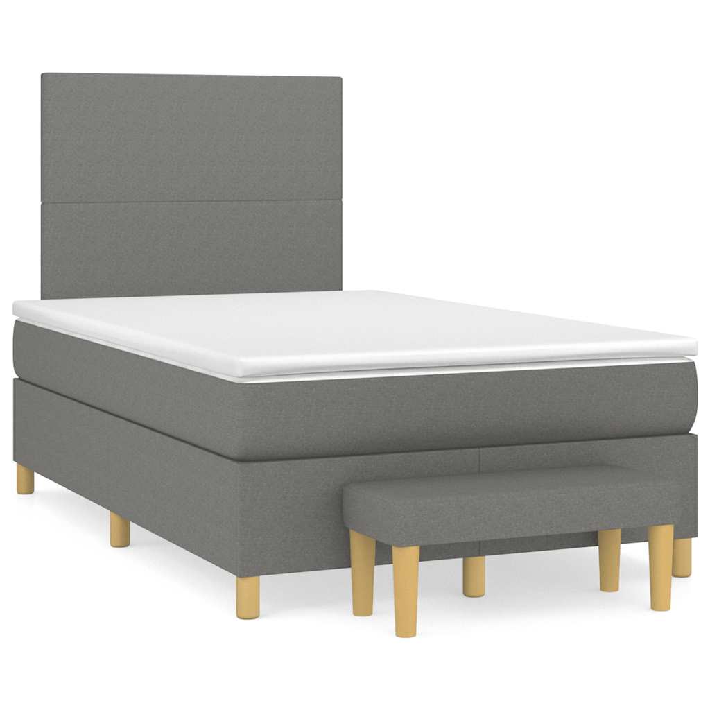 Giroletto a Molle con Materasso Grigio Scuro 120x190cm Tessuto | homemem39
