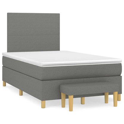 Giroletto a Molle con Materasso Grigio Scuro 120x190cm Tessuto | homemem39