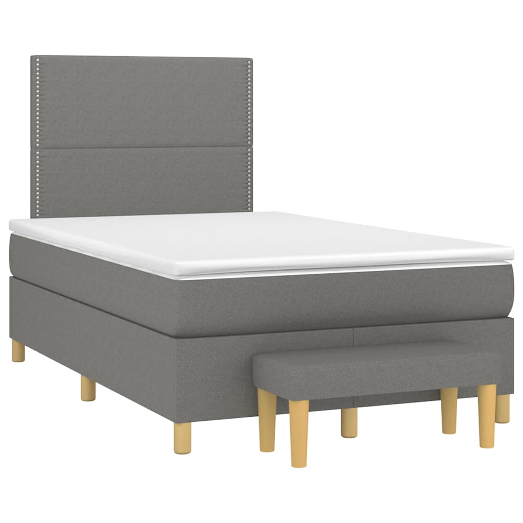 Giroletto a Molle con Materasso Grigio Scuro 120x190cm Tessuto | homemem39