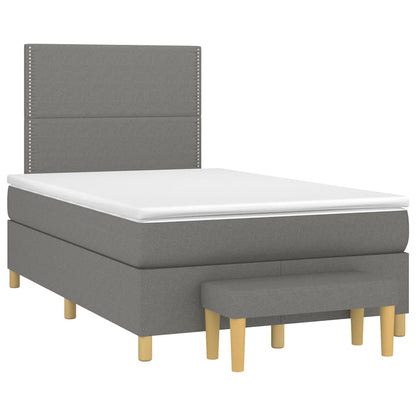 Giroletto a Molle con Materasso Grigio Scuro 120x190cm Tessuto | homemem39