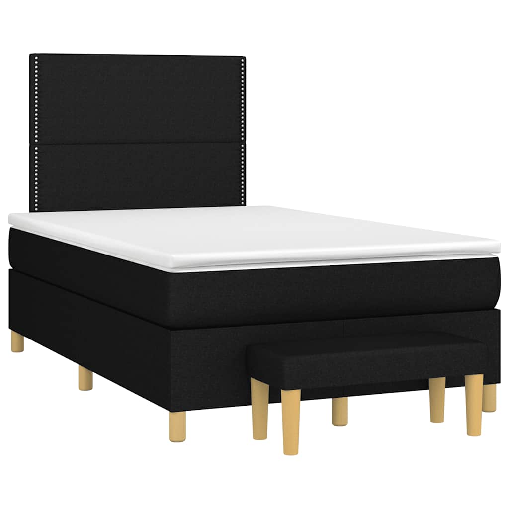 Giroletto a Molle con Materasso Nero 120x190 cm in Tessuto | homemem39