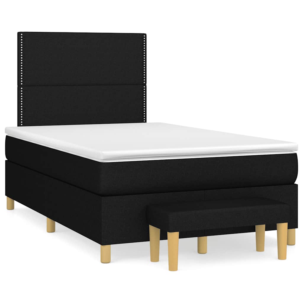 Giroletto a Molle con Materasso Nero 120x190 cm in Tessuto | homemem39