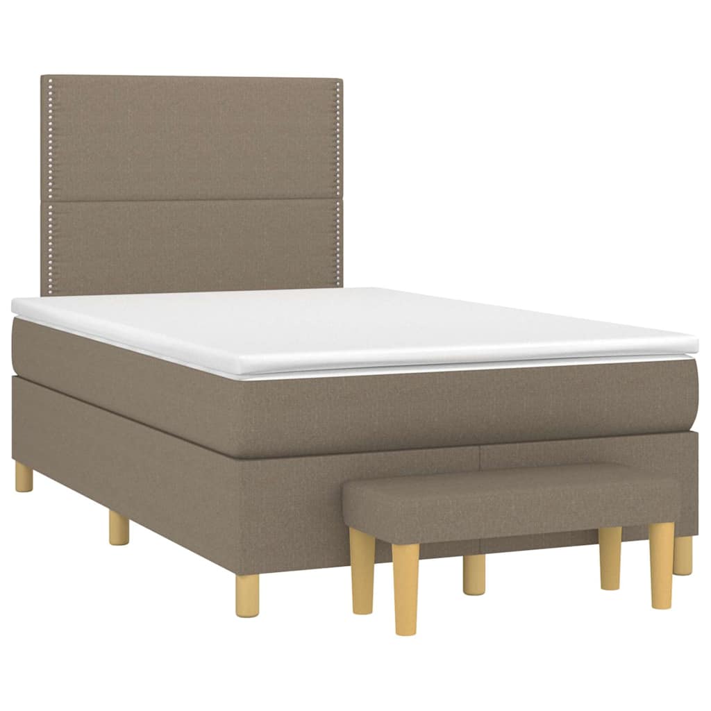 Giroletto a Molle con Materasso Tortora 120x190 cm in Tessuto | homemem39