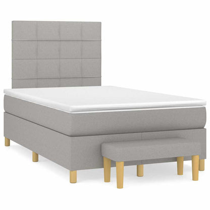 Giroletto a Molle con Materasso Grigio Chiaro 120x190cm Tessuto | homemem39