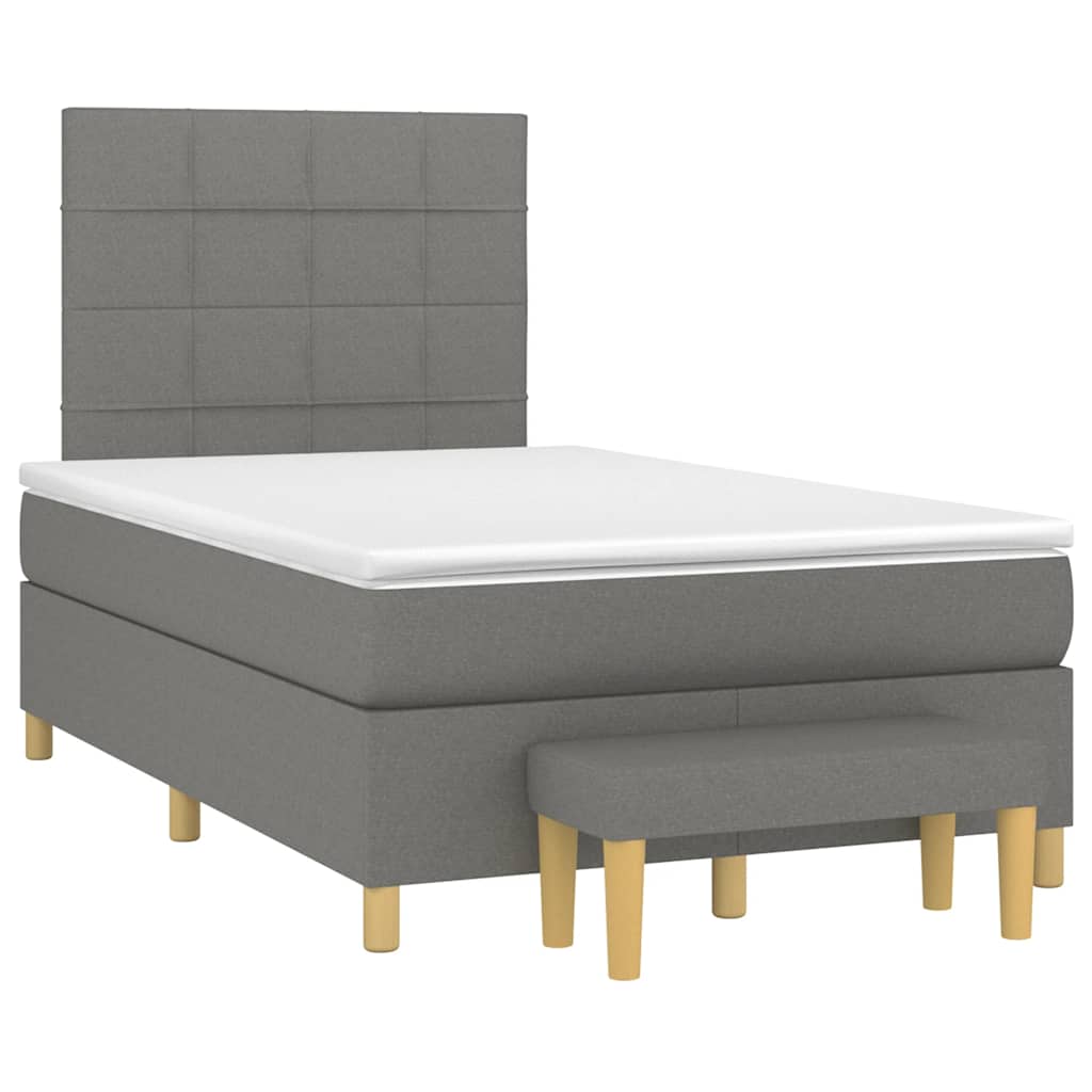 Giroletto a Molle con Materasso Grigio Scuro 120x190cm Tessuto | homemem39
