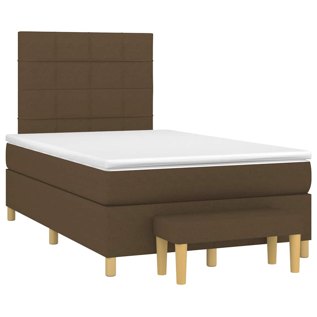 Giroletto a Molle con Materasso Marrone Scuro 120x190cm Tessuto | homemem39