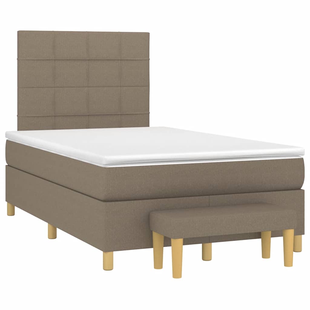 Giroletto a Molle con Materasso Tortora 120x190 cm in Tessuto | homemem39