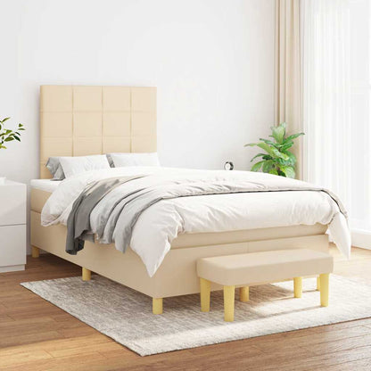 Giroletto a Molle con Materasso Crema 120x190 cm in Tessuto | homemem39