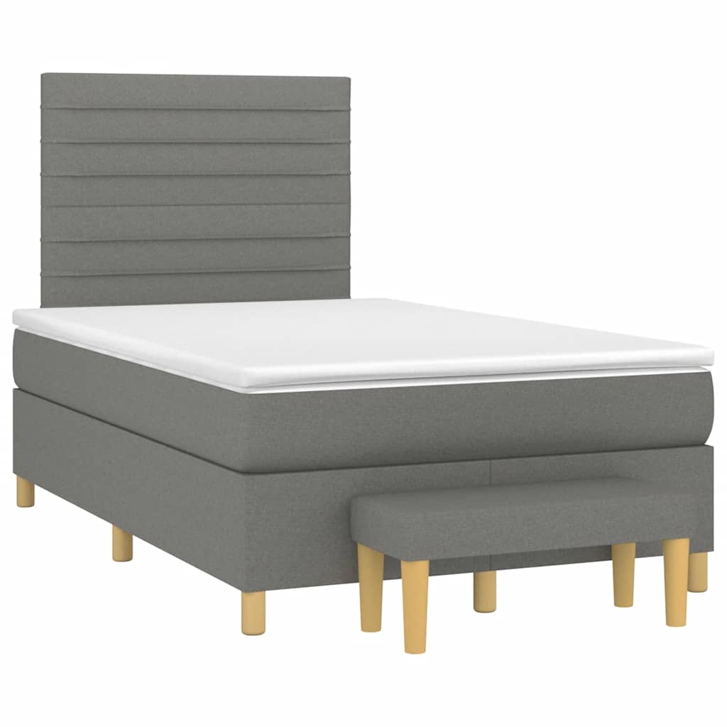 Giroletto a Molle con Materasso Grigio Scuro 120x190cm Tessuto | homemem39