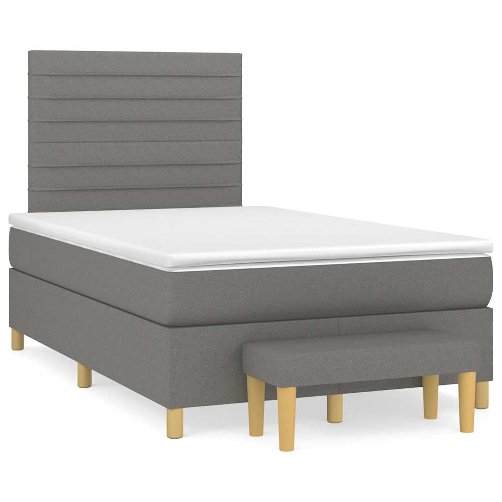 Giroletto a Molle con Materasso Grigio Scuro 120x190cm Tessuto | homemem39