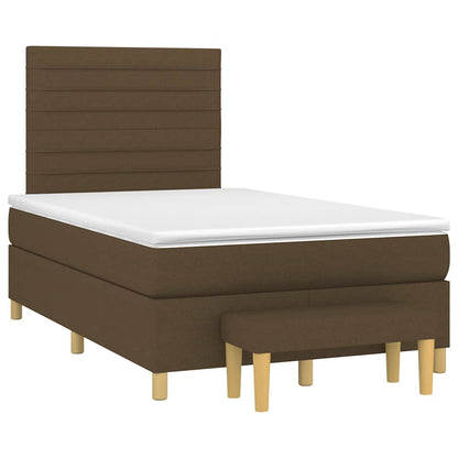 Giroletto a Molle con Materasso Marrone Scuro 120x190cm Tessuto | homemem39