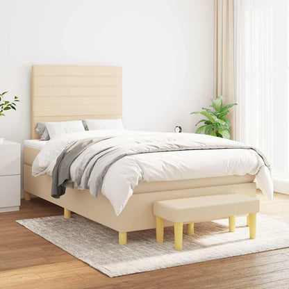 Giroletto a Molle con Materasso Crema 120x190 cm in Tessuto | homemem39
