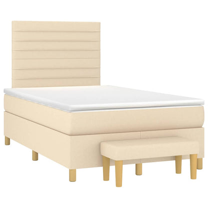 Giroletto a Molle con Materasso Crema 120x190 cm in Tessuto | homemem39