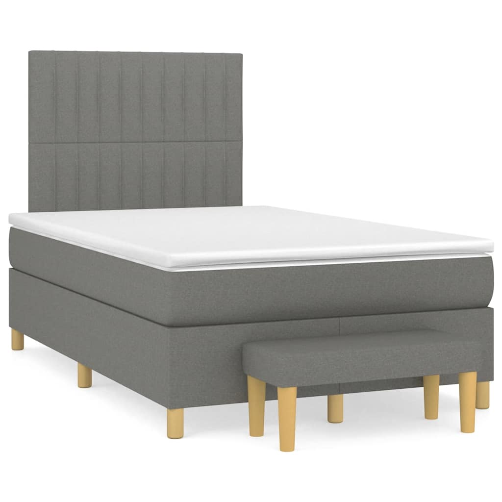 Giroletto a Molle con Materasso Grigio Scuro 120x190cm Tessuto | homemem39