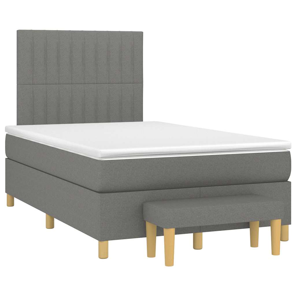 Giroletto a Molle con Materasso Grigio Scuro 120x190cm Tessuto | homemem39