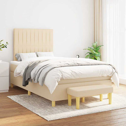 Giroletto a Molle con Materasso Crema 120x190 cm in Tessuto | homemem39