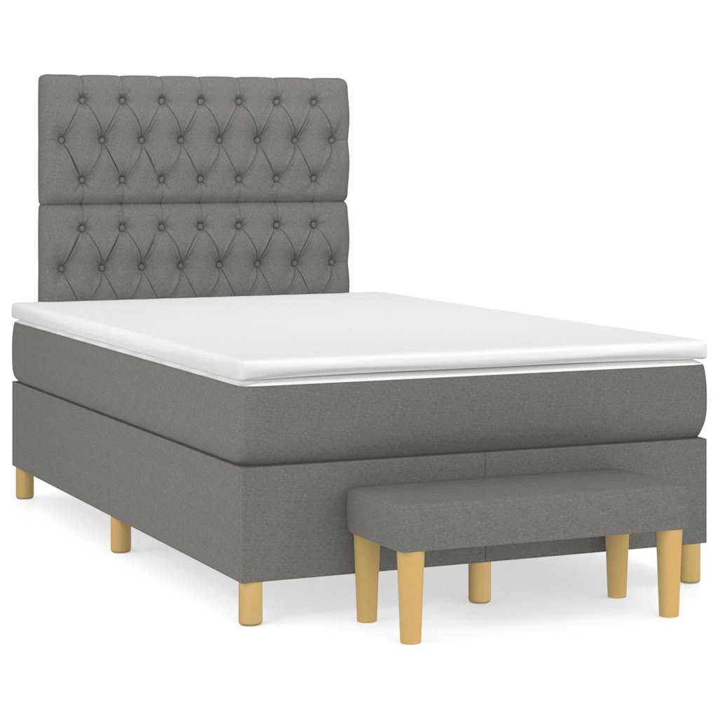 Giroletto a Molle con Materasso Grigio Scuro 120x190cm Tessuto | homemem39