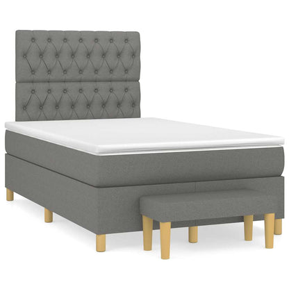 Giroletto a Molle con Materasso Grigio Scuro 120x190cm Tessuto | homemem39