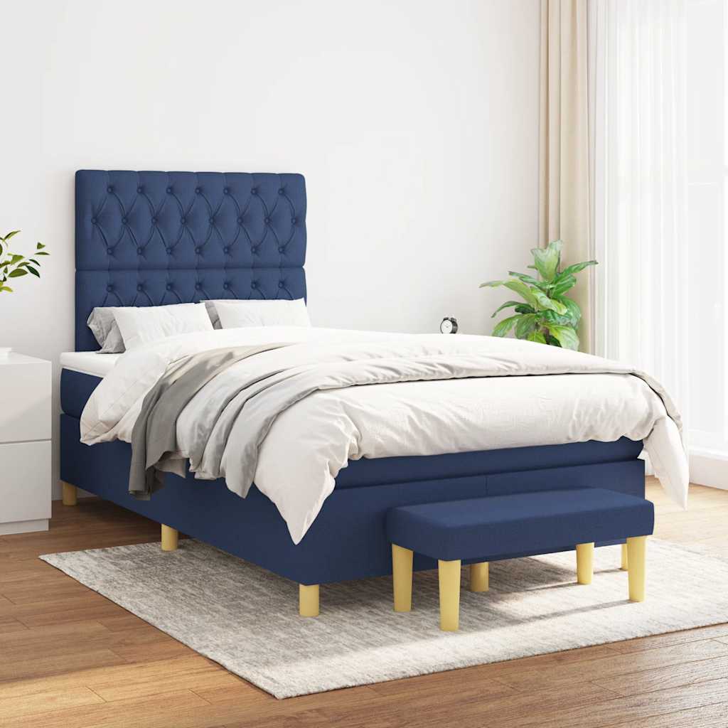 Giroletto a Molle con Materasso Blu 120x190 cm in Tessuto | homemem39