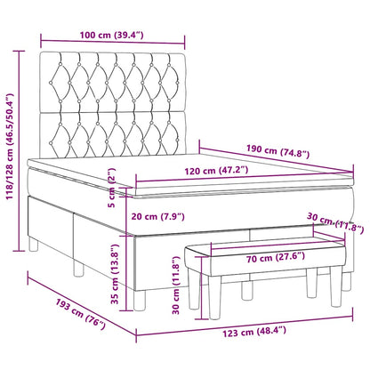 Giroletto a Molle con Materasso Blu 120x190 cm in Tessuto | homemem39