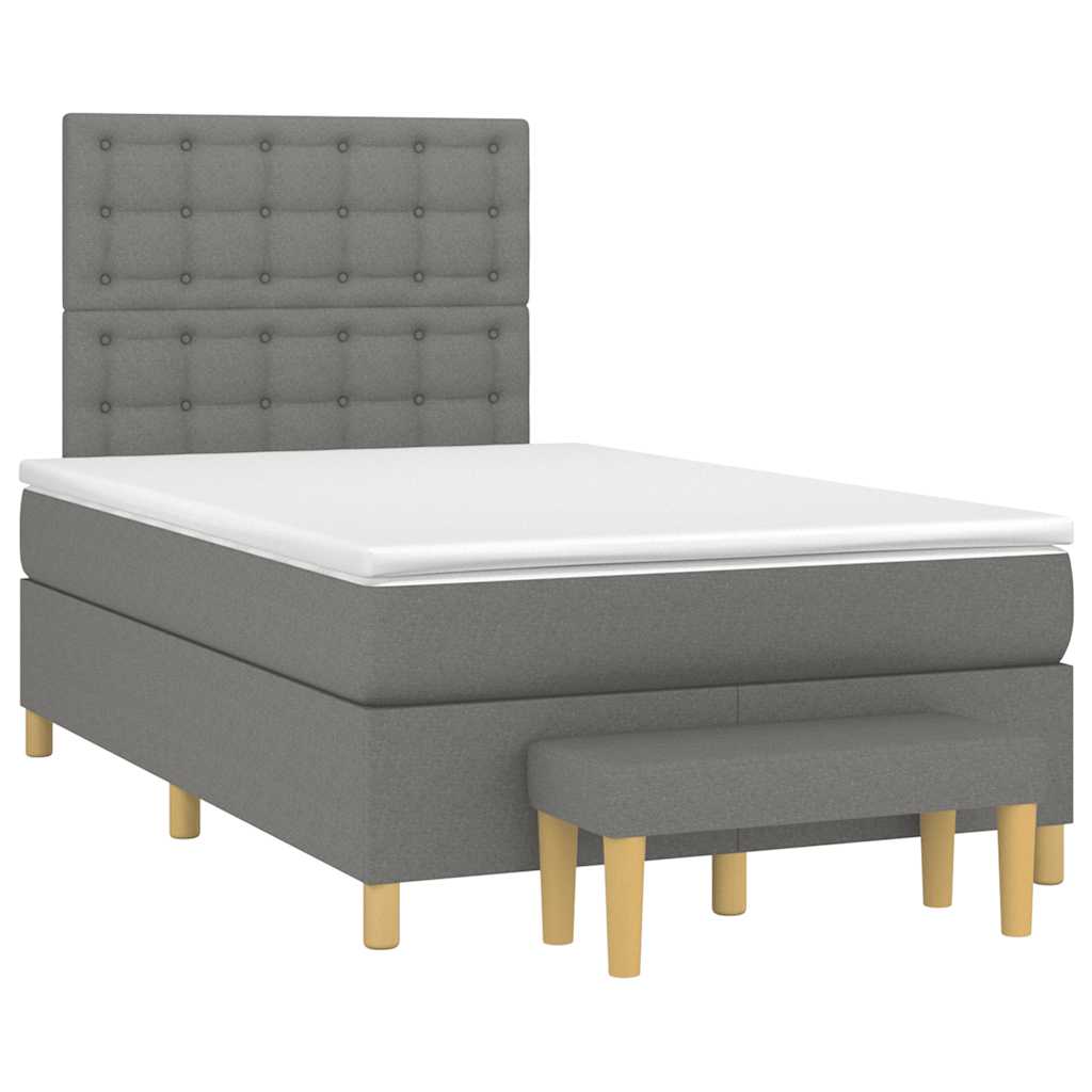Giroletto a Molle con Materasso Grigio Scuro 120x190cm Tessuto | homemem39