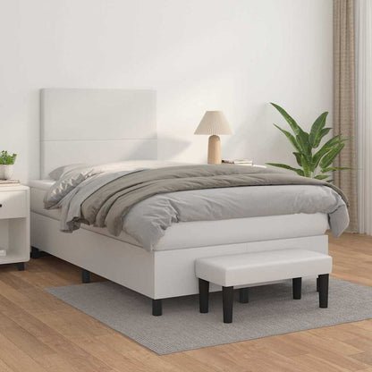 Giroletto a Molle con Materasso Bianco 120x190 cm in Similpelle | homemem39