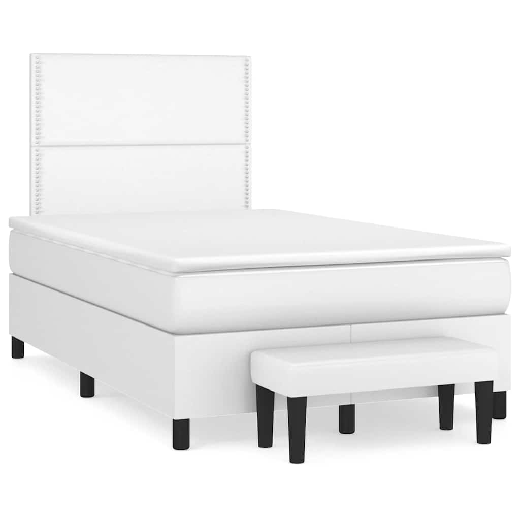 Giroletto a Molle con Materasso Bianco 120x190 cm in Similpelle | homemem39