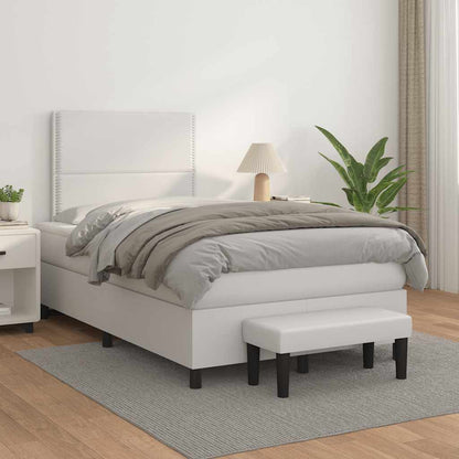 Giroletto a Molle con Materasso Bianco 120x190 cm in Similpelle | homemem39