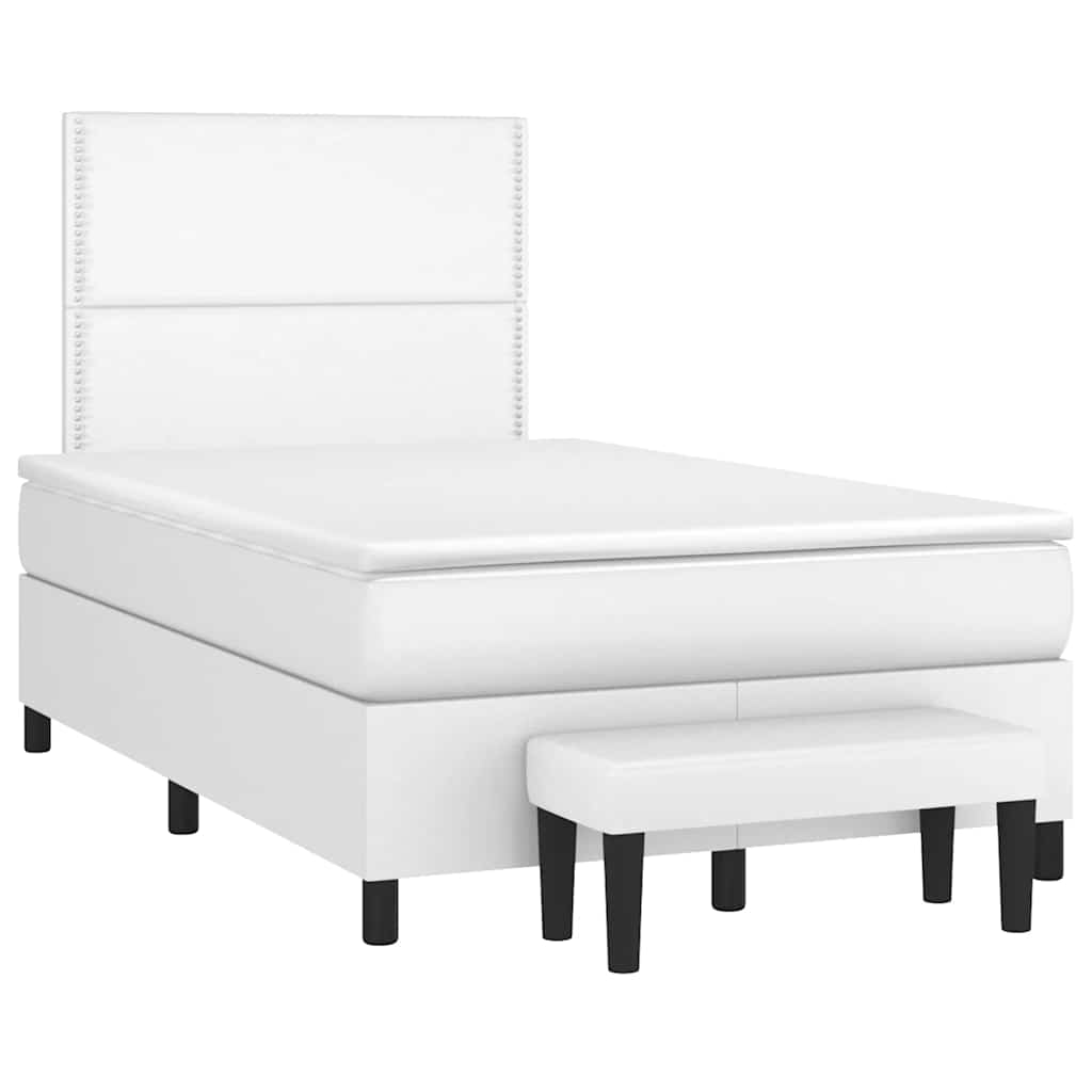 Giroletto a Molle con Materasso Bianco 120x190 cm in Similpelle | homemem39