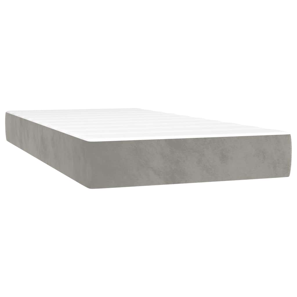 Giroletto a Molle con Materasso Grigio Chiaro 120x190cm Velluto | homemem39