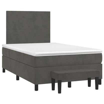 Giroletto a Molle con Materasso Grigio Scuro 120x190 cm Velluto | homemem39