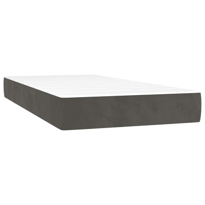 Giroletto a Molle con Materasso Grigio Scuro 120x190 cm Velluto | homemem39