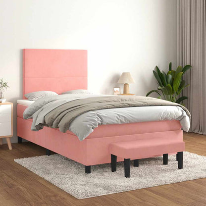 Giroletto a Molle con Materasso Rosa 120x190 cm in Velluto | homemem39