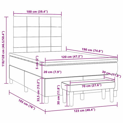 Giroletto a Molle con Materasso Rosa 120x190 cm in Velluto | homemem39