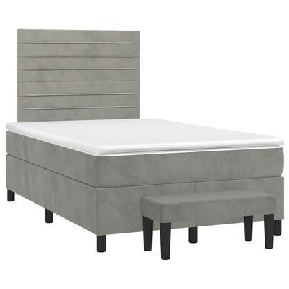 Giroletto a Molle con Materasso Grigio Chiaro 120x190cm Velluto | homemem39