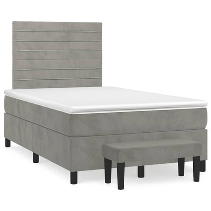 Giroletto a Molle con Materasso Grigio Chiaro 120x190cm Velluto | homemem39