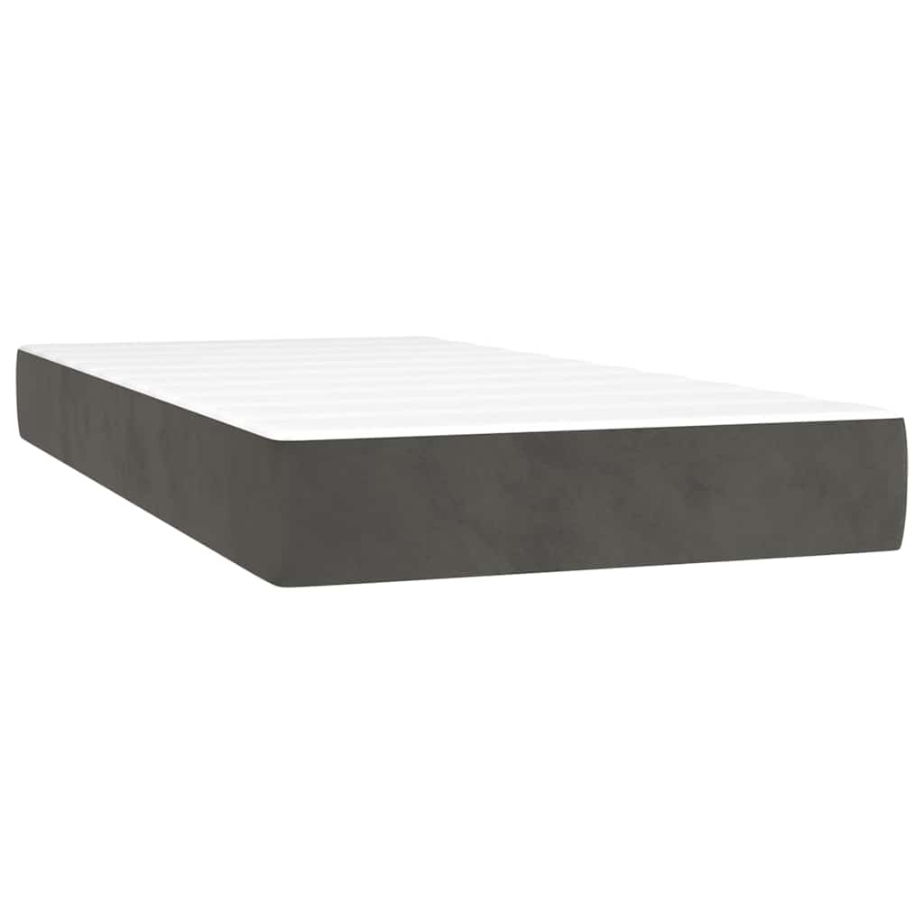 Giroletto a Molle con Materasso Grigio Scuro 120x190 cm Velluto | homemem39
