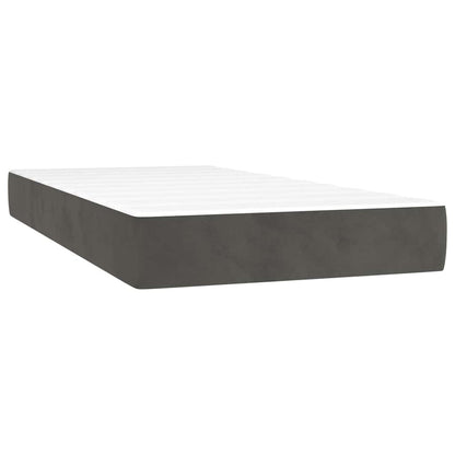 Giroletto a Molle con Materasso Grigio Scuro 120x190 cm Velluto | homemem39