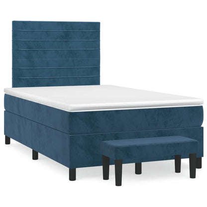Giroletto a Molle con Materasso Blu Scuro 120x190 cm in Velluto | homemem39