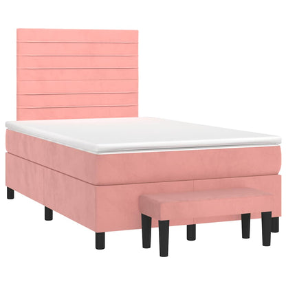 Giroletto a Molle con Materasso Rosa 120x190 cm in Velluto | homemem39