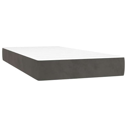Giroletto a Molle con Materasso Grigio Scuro 120x190 cm Velluto | homemem39