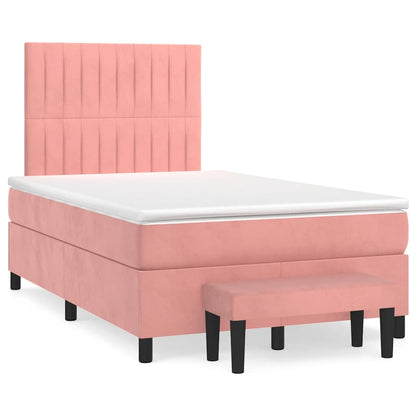 Giroletto a Molle con Materasso Rosa 120x190 cm in Velluto | homemem39
