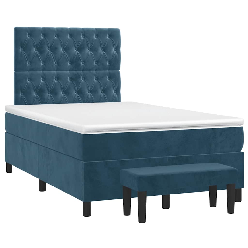 Giroletto a Molle con Materasso Blu Scuro 120x190 cm in Velluto | homemem39
