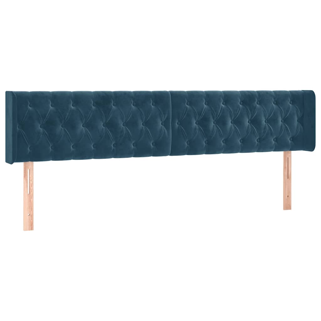 Giroletto a Molle con Materasso Blu Scuro 120x190 cm in Velluto
