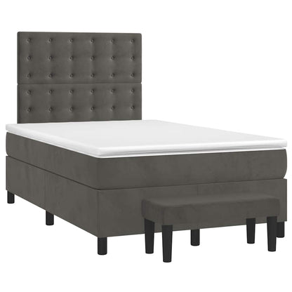 Giroletto a Molle con Materasso Grigio Scuro 120x190 cm Velluto | homemem39