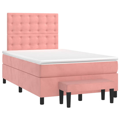 Giroletto a Molle con Materasso Rosa 120x190 cm in Velluto | homemem39