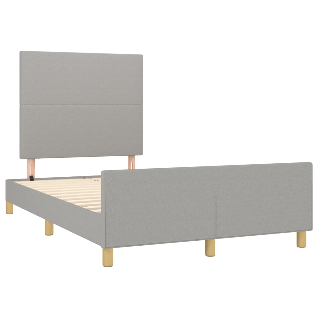 Giroletto senza Materasso Grigio Chiaro 120x190 cm in Tessuto