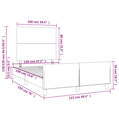 Giroletto senza Materasso Tortora 120x190 cm Tessuto
