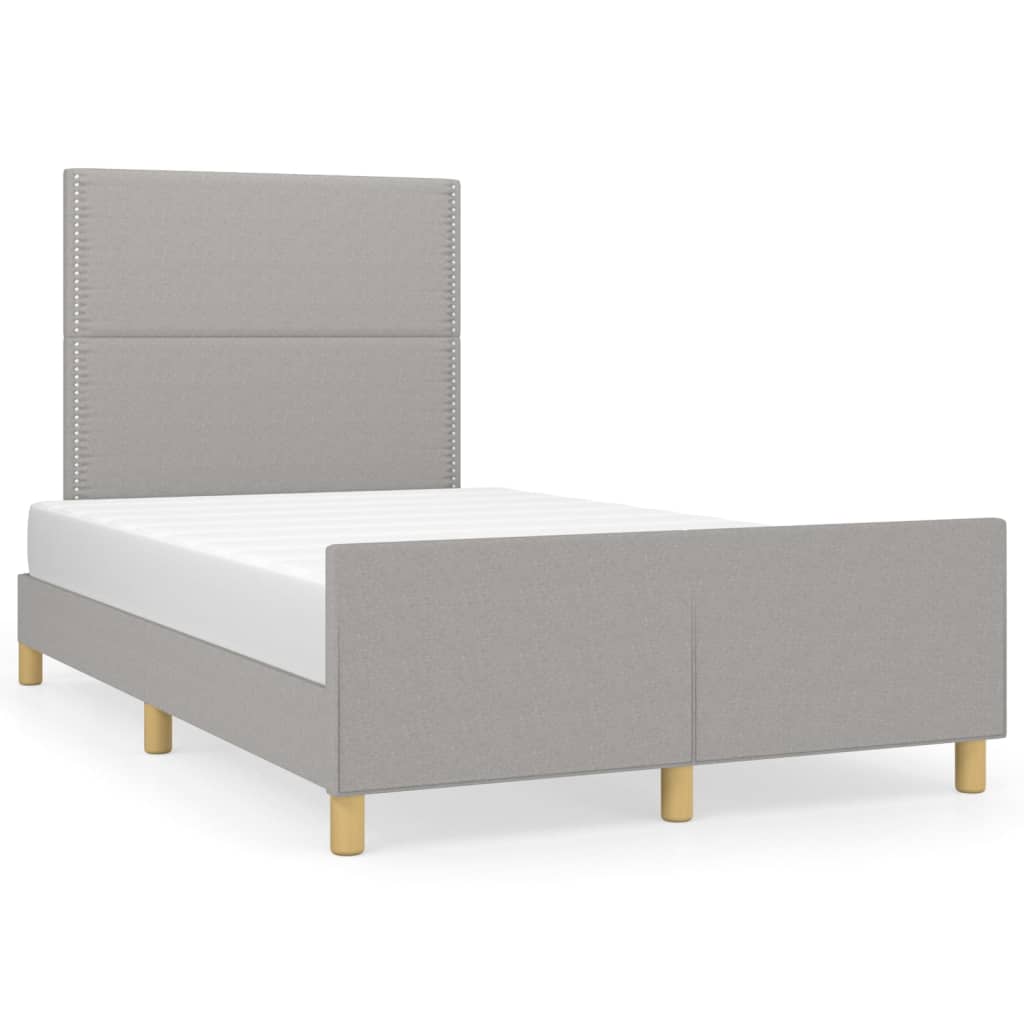 Giroletto senza Materasso Grigio Chiaro 120x190 cm in Tessuto