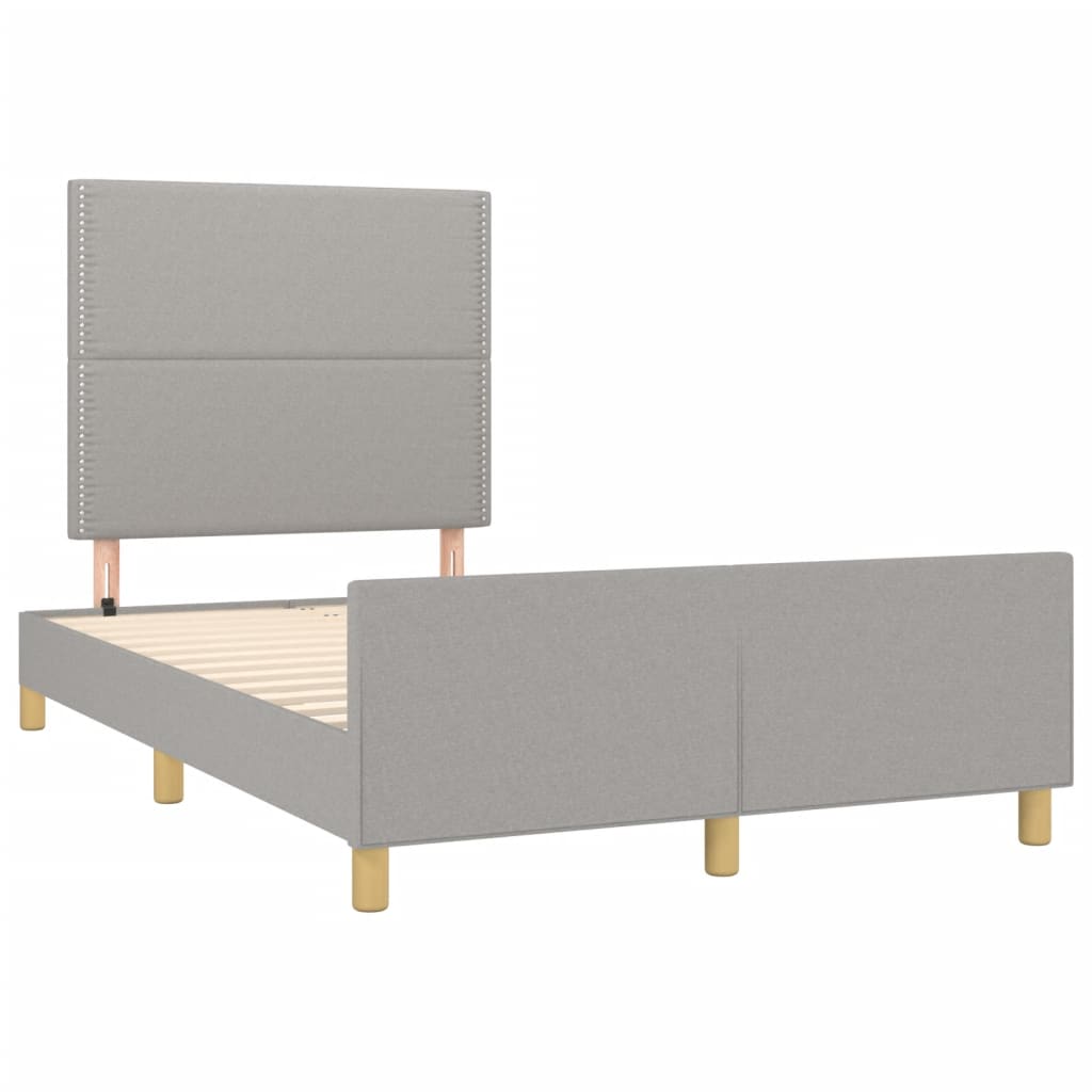 Giroletto senza Materasso Grigio Chiaro 120x190 cm in Tessuto